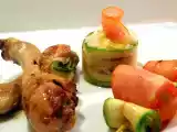 Receta Pollo al romero con arroz, manzana y verduras