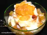 Receta Helado de piña con piña natural caramelizada y láminas de almendra, receta