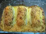 Receta Lasaña de berenjena con mero y gambas