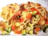 Receta Espaguetis en carbonara vegetal y jamón ibérico, receta