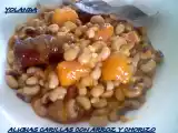 Receta Alubias carillas con arroz y chorizo