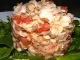Receta Ensalada de pasta ?semi di melone? con gambas y atún, receta