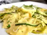 Receta Ravioli 4 quesos con calabacín al limón