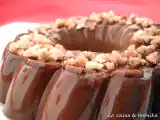 Receta Flan de chocolate, nueces y almendra crocanti