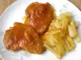 Receta Magro en salsa de vino con patatas fritas