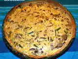 Receta Quiche de champiñones, espárragos y puerros.