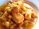 Receta Garbanzos con salmón y almendras