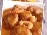 Receta Albóndigas de merluza con langostinos