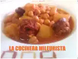 Receta Garbanzos estofados con patatas y chorizos