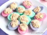 Receta Huevos de colores
