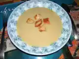 Receta Potage (sopa) de puerros y patatas con cubitos de pan tostados