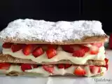 Receta Milhojas de fresas, crema y nata