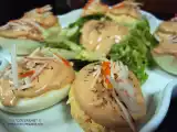 Receta Huevos rellenos de surimi con salsa rosa