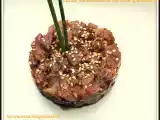 Receta Tartar de solomillo de atún y sésamo.