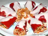 Receta Pimientos de piquillo rellenos de pisto manchego y gulas