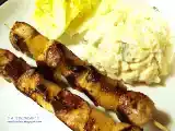 Receta Brocheta de pollo y piña