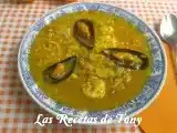 Receta Arroz caldoso con potas y gambon