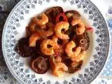 Receta Salteado de langostinos y niscalos
