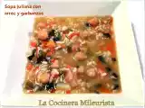 Receta Sopa juliana con arroz y garbanzos (olla rápida)