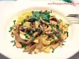 Receta Pasta a la boscaiola, con níscalos, bacon ahumado y salchicha