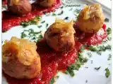 Receta Albondigas de merluza con cebolla caramelizada