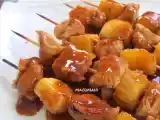 Receta Brochetas de pavo, piña y naranja