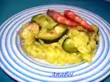 Receta Risotto con gambas y calabacin al azafran