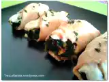 Receta Pollo enrollado relleno de espinacas con queso crema a la miel