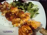 Receta Brocheta de salmón y langostinos