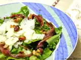 Receta Ensalada de queso, anchoas y vinagreta de frutos secos