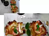 Receta Flores de pasta filo con langostinos