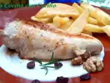 Receta Pechugas de pollo con salsa de quesos y nueces
