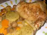 Receta Pollo a la cerveza con verduras.