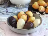 Receta Madeleines con chocolate tricolor