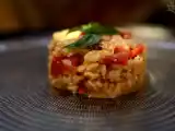 Receta Risotto de pollo, tomate y albahaca