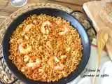 Receta Fideua de gambas al ajillo sabroso