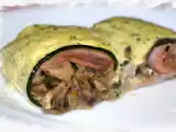 Receta Rollitos de calabacin rellenos de champiñones y jamón de pavo