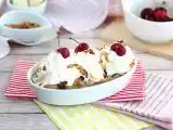Receta Banana split, helado de vainilla con plátano