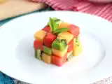Receta Cubo de rubik de fruta, ensalada de frutas con estilo