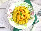 Receta Gambas al curry y coco express