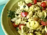 Receta Tortellini y pollo con pesto