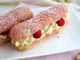Receta Eclairs de pistacho y frambuesas