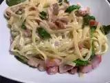 Receta Linguine con bacon, ricotta y espinacas
