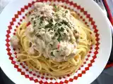 Receta Espaguetis con carbonara de berenjena