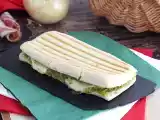 Receta Bocata italiano: panino con pesto, mozzarella y bacon