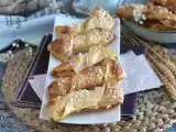Receta Lazos de hojaldre con crema pastelera