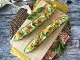 Receta Pepinos rellenos de arroz, salmón ahumado, aguacate y menta