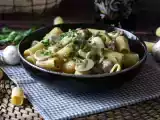 Receta Pasta cremosa con champiñones y salchicha