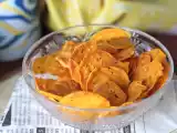 Receta Chips de boniato al microondas