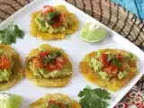 Receta Patacones con hogao y guacamole